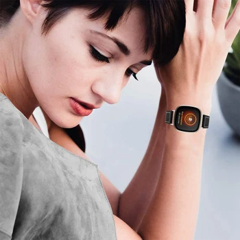 Už Fitbit Versa3 už Fitbit Prasme Smart Žiūrėti Odinis Dirželis T-Diržas Watchband