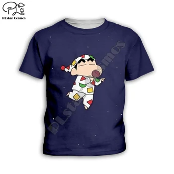 Vaikams Mielas Japonijos Anime Pieštuku Shinchan Vaikų dėvėti 3d print T-shirt Berniukų/Mergaičių Išspausdintas Viršų trumpomis Rankovėmis Vaikai Tshirts KT-1