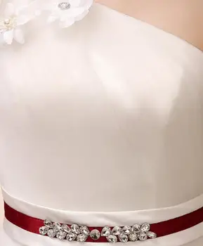VENSANAC Gėlės Appliques Vieną Petį Kamuolys Suknelė Nėrinių Klostyti Vestuvių Suknelės 2018 Kristalų Varčios Backless Vestuvinės Suknelės