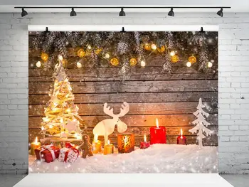VinylBDS Pilka Medienos Sluoksnių Fotostudija Kalėdų Meduoliai Su Imbiero Priedais Sniego Vaizdingas Fotografijos Backdrops Vaikai Fone