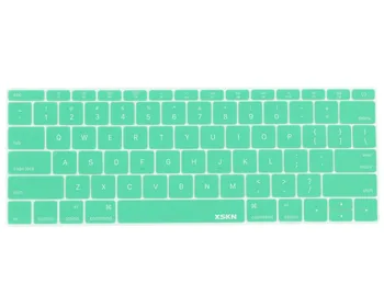 XSKN Mėtos žalumo Silikono Nešiojamojo kompiuterio Klaviatūros Raštas Padengti Odą MacBook 12 colių, anglų Kalba MUMS Išdėstymas
