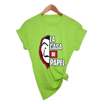 Šiuolaikinės Tendencijos Pinigų Heist T-shirt LA CASA DE PAPEL Asmeninį drabužiai, marškinėliai Punk Hip-Hop Atsitiktinis Palaidų Spalvotų Marškinėlius