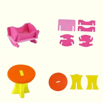 Žaisti namus žaislas mergina lėlės namas mini baldų modeliavimas stalo ir virtuvės kambarys, valgomasis apdaila medinių C9V6