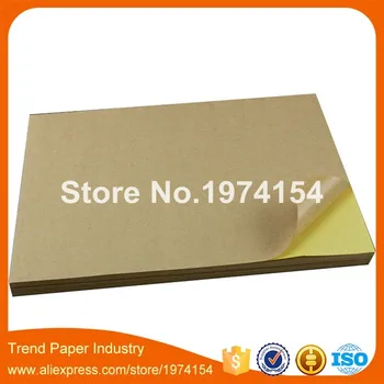 100 lapų ruda lipni A4 formato tuščią kraft etiketė, lipdukas, popierius lazerinis ar rašalinis spausdintuvas