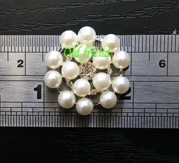 10vnt/daug, 25mm butas atgal kalnų krištolas mygtuką metalo pearl mygtuką vestuvių embellishment plaukų lankas 