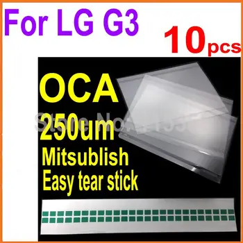 10VNT už LG G3 D850 D855 250um 5.5 colių OCA optinis aišku, lipnios dvipusės klijai lipdukas LCD/skaitmeninis keitiklis stiklo remontas, taisymas