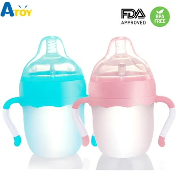 160\260ml Silikoninis Buteliuko Maitinti Kūdikį krūtimi Maitinančioms Pieno Butelių Išspausti Pieno Butelių F Baby Baby Jucie Vandens Butelis BPA Free