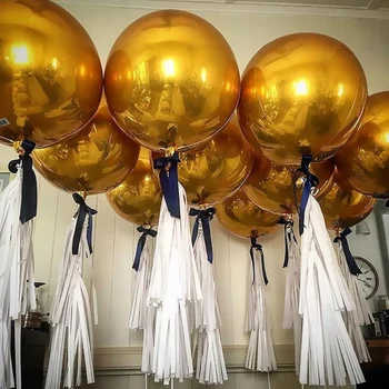18/22inch 4D metallic balionus, gimtadienio užsakymą vestuvių dekoravimas auksas, sidabras rose gold aliuminio folija helio balionas žaislai