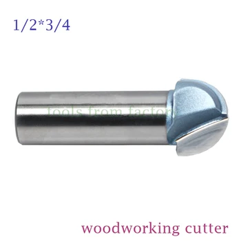 1pc 1/2*3/4 Medienos apdirbimo pjovimo CNC graviravimo įrankiai apvaliu dugnu cutter atidaryta apvalaus kampo,tinklinėmis cutter 1/2 karka