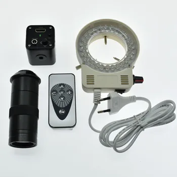 2.0 MP 1080P Pramonės HD Mikroskopu HDMI vaizdo Kamera+130X 180X 300X Reguliuojamas Priartinimas 25mm Zoom C-mount Objektyvas+LED Šviesos Šaltinis