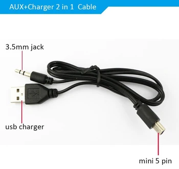 2 in 1 Mini USB Lizdas 3.5 mm AUX kabelis/USB Vyrų Bluetooth garsiakalbiai