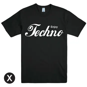 2019 Juokinga Mėgautis Techno - Printed Mens Black Marškinėliai House Muzikos Klubas Rave Tamsiai Kietas Tee Unisex Tee