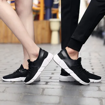 2019 karšto vyriški batai, lengvi sportiniai bateliai kvėpuojantis neslidus laisvalaikio bateliai suaugusiųjų mados batai Zapatillas Hombre juoda