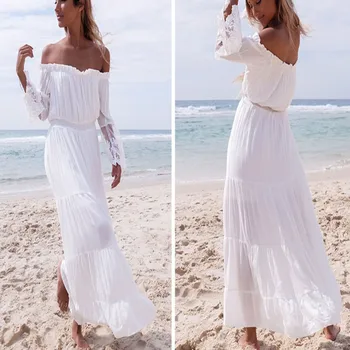 2019 Nauja Mada Moterims Seksualus Stebėjimo Paplūdimio Vasaros Ilga Suknelė Suknelės Paplūdimio Suknelės