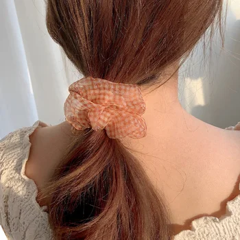 2020 M. Moteris Elastinga Kawaii Akių Plaukų Juostos Plaukų Scrunchie Ryšius Spausdinti Gėlių Mergaičių Nėrinių Scrunchie Lankelis Tiulio Plaukų Aksesuarai