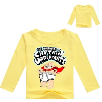 2020 m. Rudenį naujų ilgomis rankovėmis t-shirt vaikų animacinių filmų Kapitonas apatinės Kelnės spausdinimo prarasti dugno vientisa spalva paprasta viršų
