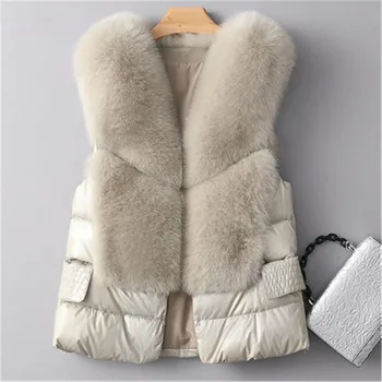 2020 Naujas Žiemos Moterys Dirbtiniais Fox Fur Coat Ponios Netikrą Prabangūs Kailiniai Paltai Laisvas Paltas Storas Šiltas Moterų Pliušinis Visas rungtynes, Liemenės 1006