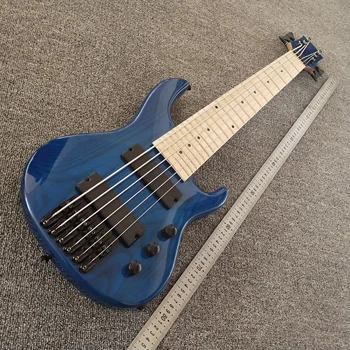2020 Naujausias Mini 6 stygos ukelele bosinė gitara, skaidrus, mėlynas elektrinė gitara,juoda aparatūros,Klevų Fingerboard,nemokamas pristatymas