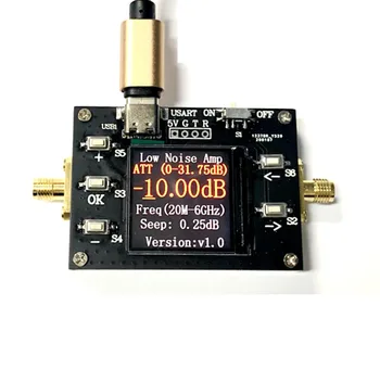 20MHZ-6GHZ Žemas Triukšmo lygis Programuojamas Įgyti Stiprintuvo 31.75 DB Dinaminis diapazonas LCD skaitmeninis ekranas w serijos TYPEC galia KUMPIS radijo