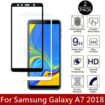 2vnt Visiškai Padengti Grūdinto Stiklo Samsung Galaxy A7 2018 9H Anti Nulio Saugos Screen Protector, Stiklo A750 A750F