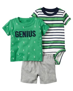 3 Gabalus Rinkiniai Naujagimį Berniuką drabužių stiliaus marškinėliai+Bodysuit+ Kelnės Kūdikiams Krapinėjimas Baby girl drabužių rinkinys