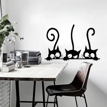 3 juokinga šiek tiek katė dizaino lipdukai dekoratyviniai Formaldehidas-nemokami fono paveikslėliai vandeniui