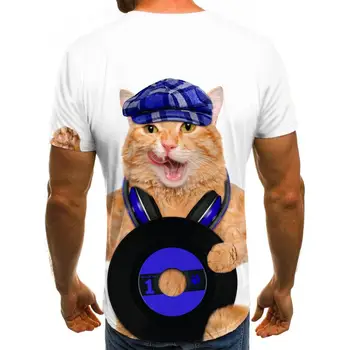 3d Marškinėlius Katė marškinėliai Vyrams Gyvūnų Marškinėlius Spausdinta Muzikos Anime Drabužius Punk Rock Tshirts Atsitiktinis Trumpas Rankovės Hip-hop New Style