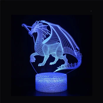3D Spalvinga Plaukioja Drakonas LED Nakties Šviesa Jutiklinis Nuotolinio Valdymo pultas USB Namų Stalo Lempa Kūrybos Apdailos Šviesos Dovana