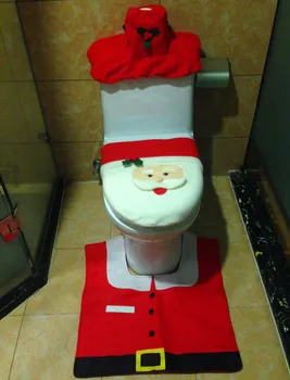 3pcs/set Vonios kambarys Lūpų Bako Nustatyti klozeto Dangtis WC Sėdynės Padengti Vonios Kilimėlis Laikiklio Koja Mygtukai Padengti Kalėdų Gyvenimo Namų Dekoro