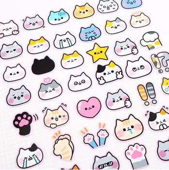 40pcs/pak naujas Kawaii Self-made cute kačių Galvutės tipas dekoro scrapbooking lipdukai 