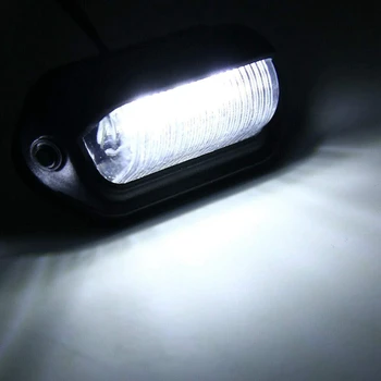 4Pcs 12V 6 SMD LED Šildomi Licenciją Plokštelės Žymeklio Šviesa Vandeniui Licencijos numerio ženklo Žibintas užpakalinis žibintas Automobilių Sunkvežimių RV Priekabos, Valčių