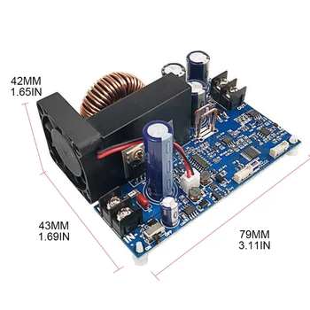 50V 12A 600W Programuojamų CNC Step-down Maitinimo Modulis Nuolatinės Įtampos LCD Skaitmeninis Ekranas 
