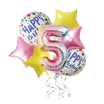 7pcs laimingas gimtadienio dekoravimas balionais 32 colių numeris folija helio kolbų karūna globos dekoro suaugusiųjų baby baby shower