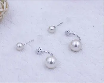 925 sterlingas sidabro mados U lenkimo perlų ponios'stud auskarai papuošalai moterims gimtadienio dovana lašas laivybos pigiai