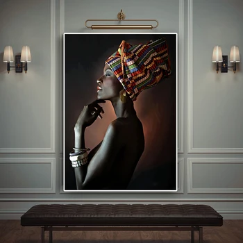 Afrikos Nuogas Moteris Indijos Lankelis Portretas Naftos Tapyba ant Drobės, Plakatų ir grafikos Cuadros Sienos Menas Nuotraukas Kambarį