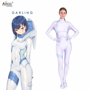 Ainclu Anime 3D Aukštos Kokybės Moterų, Vaikų NUMYLĖTINIS į FRANXX ICHIGO Cosplay Kostiumų Zentai Bodysuit Kostiumas Jumpsuits