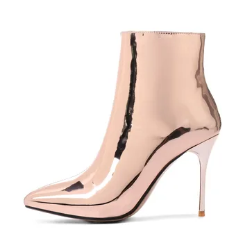 Arden Furtado 2018 m. pavasarį adatos (stiletai) batai batai moteris aukštakulnius 9cm seksualus pažymėjo tne užtrauktukas auksas, sidabras mažo dydžio batus