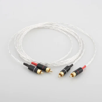 Audiocrast 3AG Twist Sidabro padengtą OCC kabelis PEFT izoliacija su 24k Auksu RCA jungtis