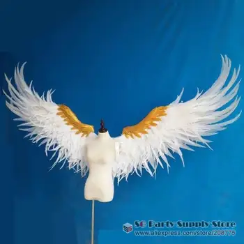 Aukštos kokybės prabangus baltas angelas sparnų Cosplay Žaidimas rekvizitai vestuvių grandiozinis Renginys baras Papuošalų fotografijos rekvizitai Grynas rankų darbo