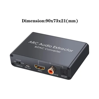 Ausinių Konverteris HDMI ARC Adapteris Ir DAC Keitiklis, Vaizdo Kabeliai, HDMI ARC Audio Extractor VPK Adapteris Pluošto Bendraašius 3.5 mm