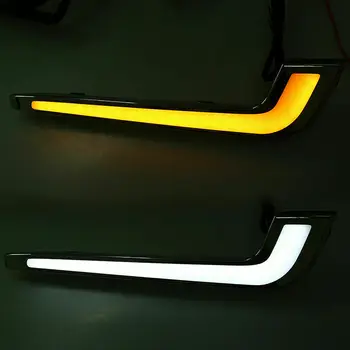 Automobilio Bamperio LED Dienos Veikia Šviesos DRL Rūko žibintai su Posūkio Signalo Indikatorius už Cadillac XTS 2013-2017