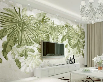Beibehang 3d tapetai Šviežia žalia žolė, lapai augalų džiunglės vėjo fono sienos kambarį miegamojo tapetai, sienų ir 3 d