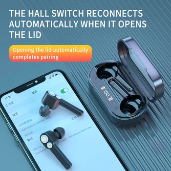 Bluetooth 5.0 Ausines Teikti Dvišalius Stereo Super Bass Anti-Triukšmo Wireless Power Ekranas Įkraunamas Sporto Ausinių