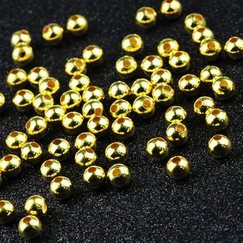 BTFBES Metalų dengimo Aukso, Sidabro karoliukai 2 3 4 6 8mm Apvalus Geležies kamuolys apyrankę Tarpiklis Prarasti granulių Papuošalai padaryti DIY Priedai