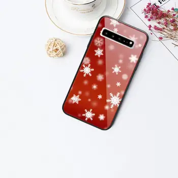 CC Šventiniai Kalėdų Snaigės Telefono dėklas stiklo Samsung S10 S20 S9 Plus s6 7 krašto Note9 10 Prabangos prekės