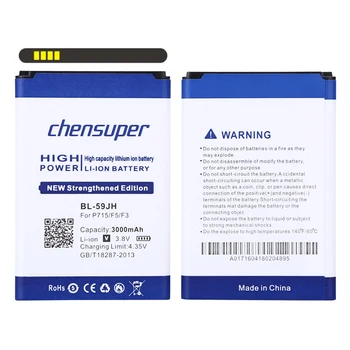 Chensuper 3000mAh baterija BL-59JH BL 59JH Baterija LG Optimus L7 II Dual P715 / F5 / F3 / VS870 / Ludid2 P703
