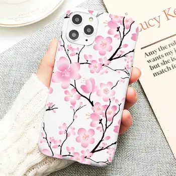 Cherry Blossom Medis Telefono dėklas skirtas iphone 11 Pro Max X XS Max XR Minkštas Viršelis iPhone 7 8 6 6S Plius Funda Atvejais