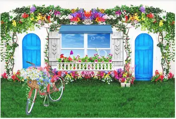 Custom freska ant sienos 3d tapetų Langą dviračių rožių gėlių pieva namų dekoro foto tapetai kambarį