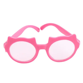 Cute kačių rėmo formos akiniai 4 spalvos pasirinktinai lėlės priedai tinka 18-colių mergina lėlės ir 43 cm lėlės c441_c444