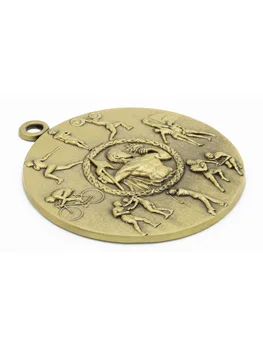 Didelių Metalinių Visos Sporto Medalis - Male - Gold - 6,4 cm - su Kaklo Juostelės dydis 2,2 cm x 80 cm - Pasirinkimas iš Spalvų Juostelės.